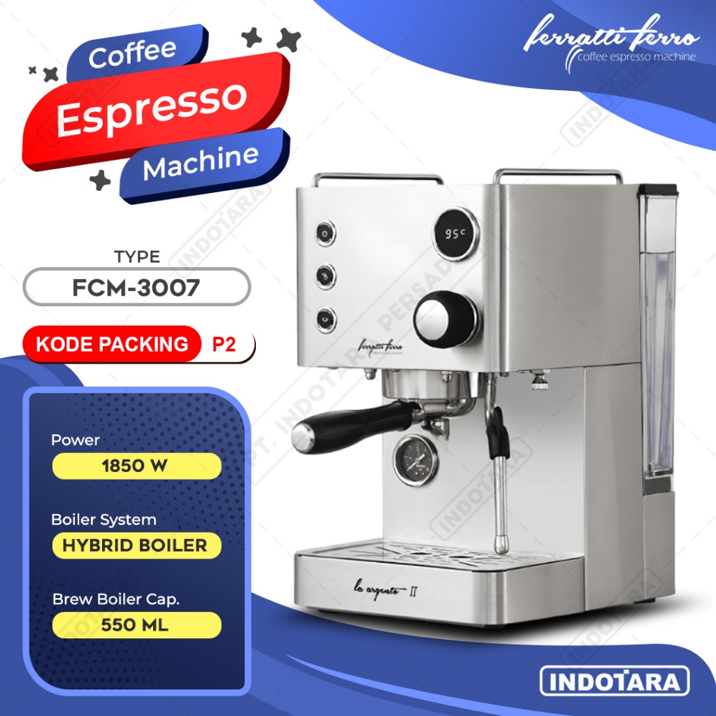 Ferratti Ferro Espresso Machine FCM-3007 La Argento II