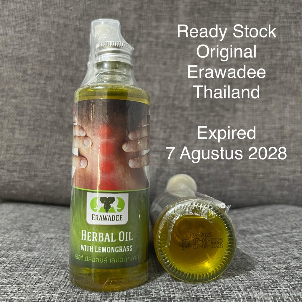 Erawadee No 60 85 ml Herbal Oil with Lemongrass Original Thailand / Semprotan Herbal Perawatan Lumba