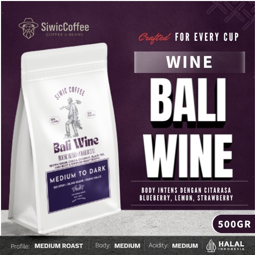 ROASTBEAN ARABIKA WINE BALI WINE SINGEL ORIGIN | 500 GR SIWIC COFFEE