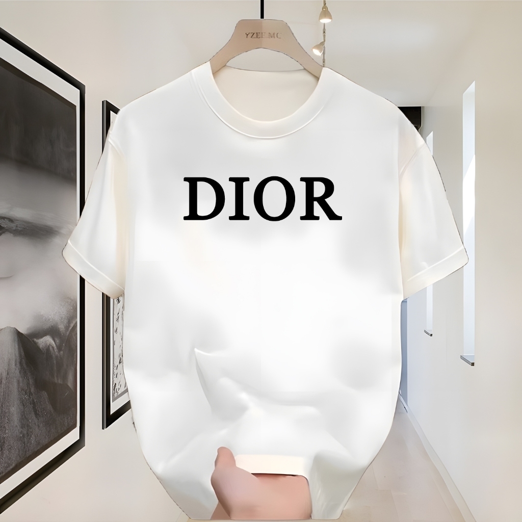 COD Pria trendy Kaos merek trendi pria | Unisex | Hitam putih | Bernapas dan sejuk | Kaos pasangan l