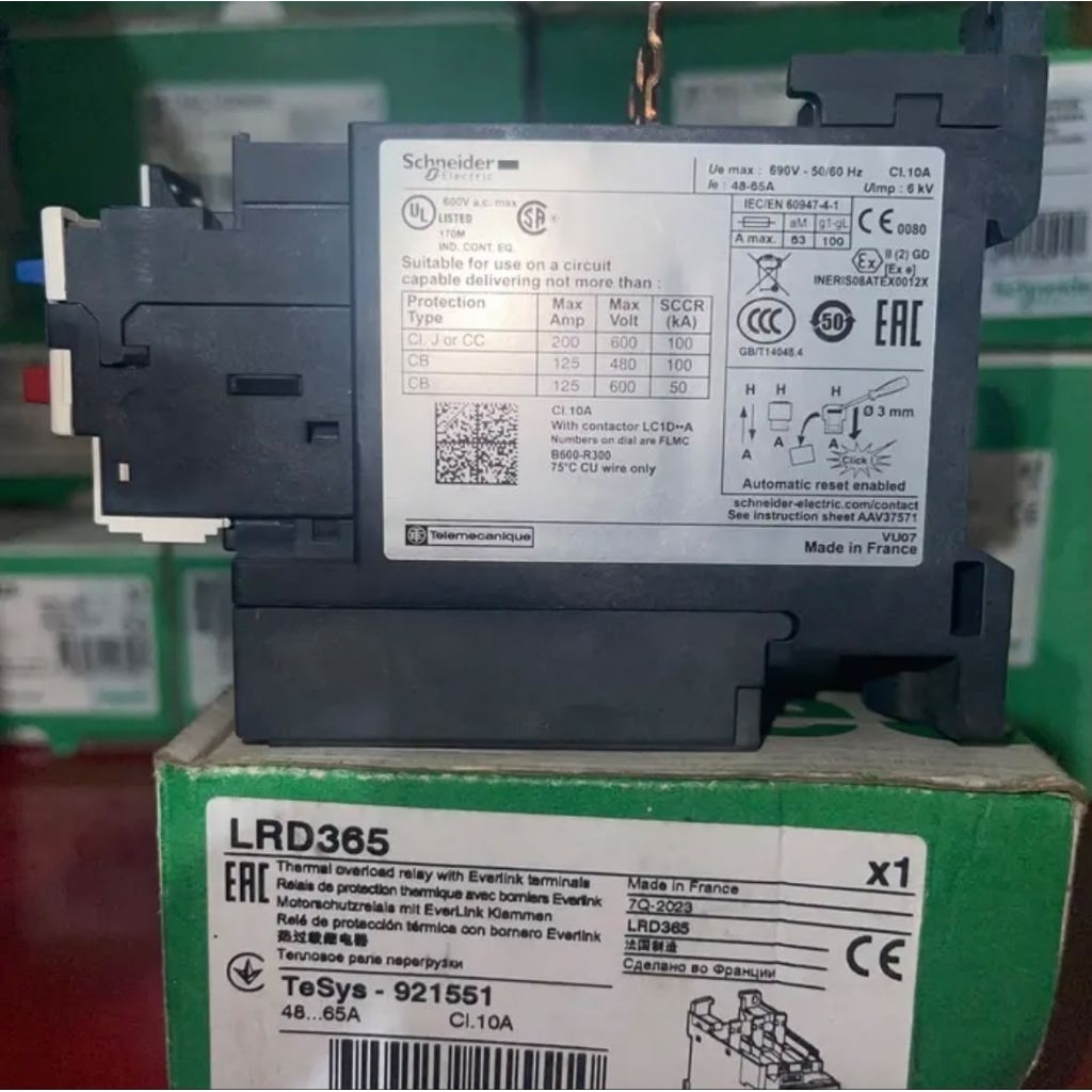 LRD365 THERMAL OVERLOAD RELAY SCHNEIDER LRD365 LRD 365 48-65A ORIGINAL