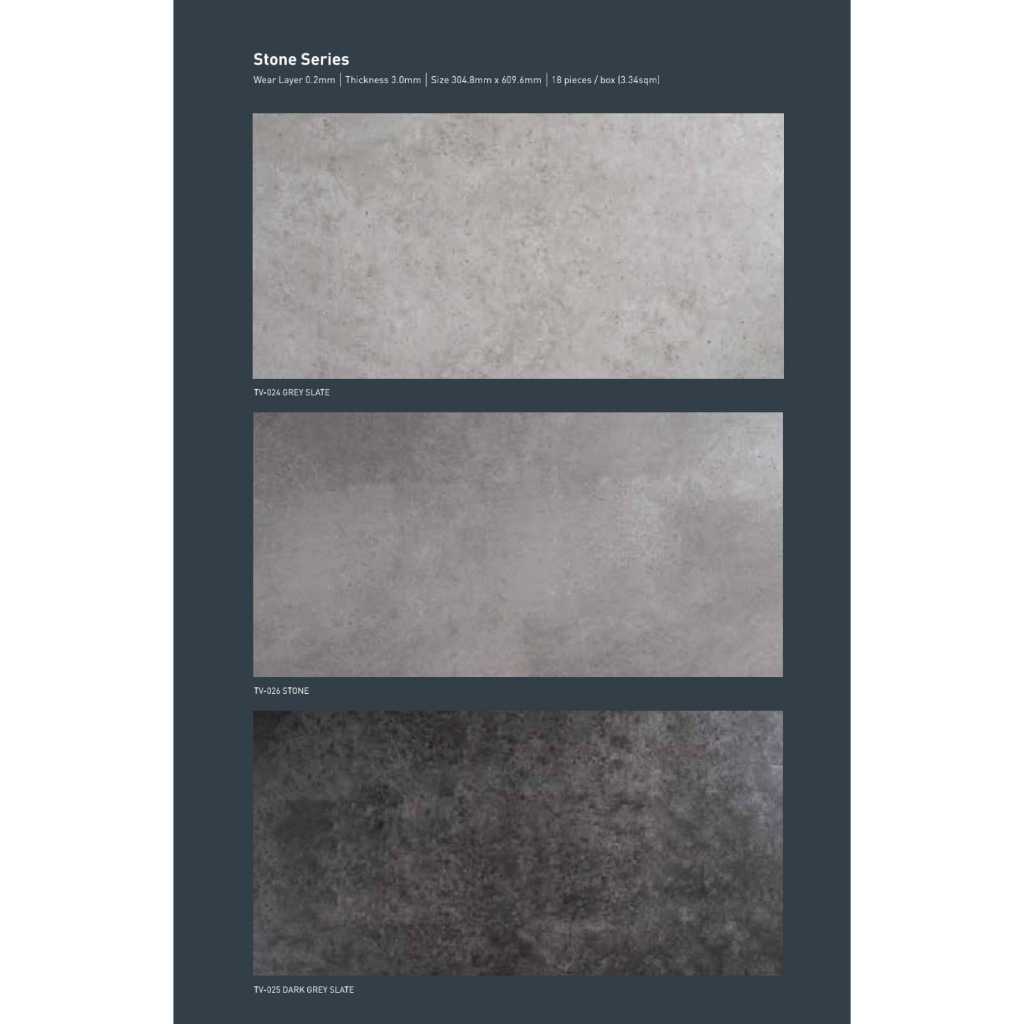 Vinyl Taco tebal 3mm motif Stone