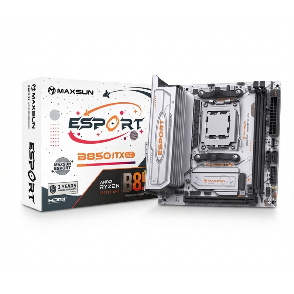 MAXSUN eSport B850ITX WIFI ICE (AM5, AMD B850, DDR5, USB3.2 Type-C, SATA3)