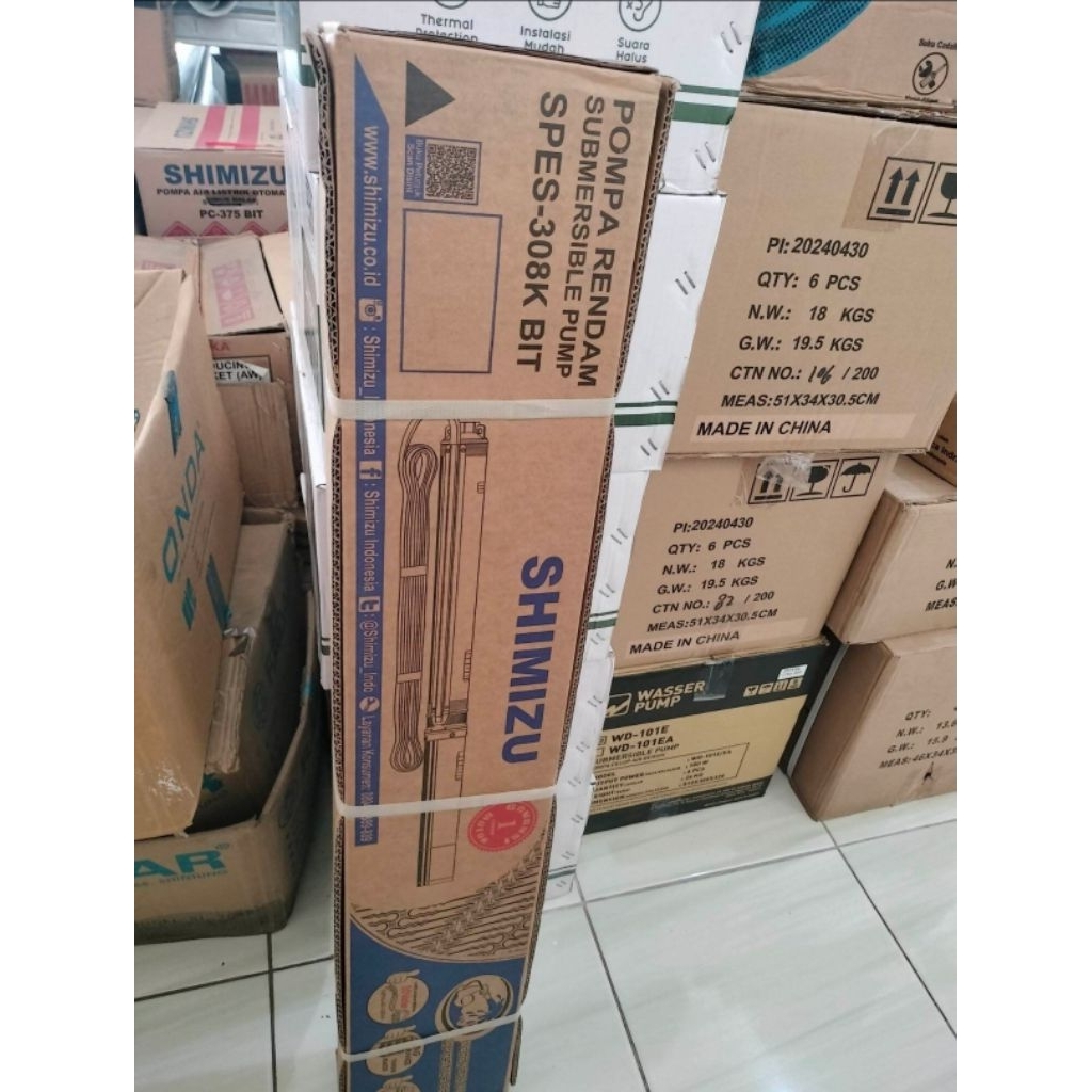 submersible pump shimizu spes-308 bit 0,33hp 3" + kabel pompa satelit, bergaransi