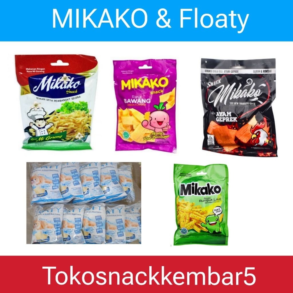 Mikako All Varian Mikako rumput laut mikako ayam geprek mikako bawang mikako mie goreng Floaty Snack