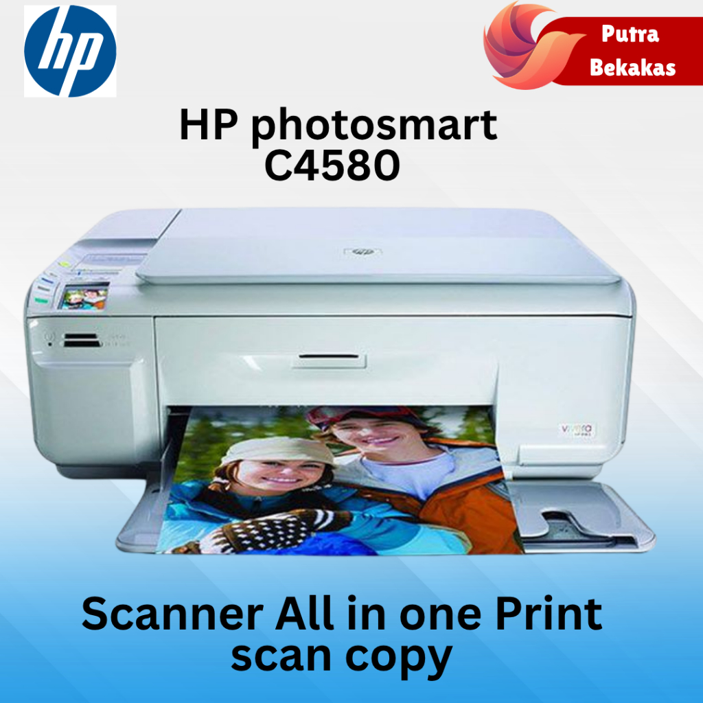 Printer HP Photosmart C4580 All-in-One Print Scan Copy WiFi Baru Tanpa Cartridge