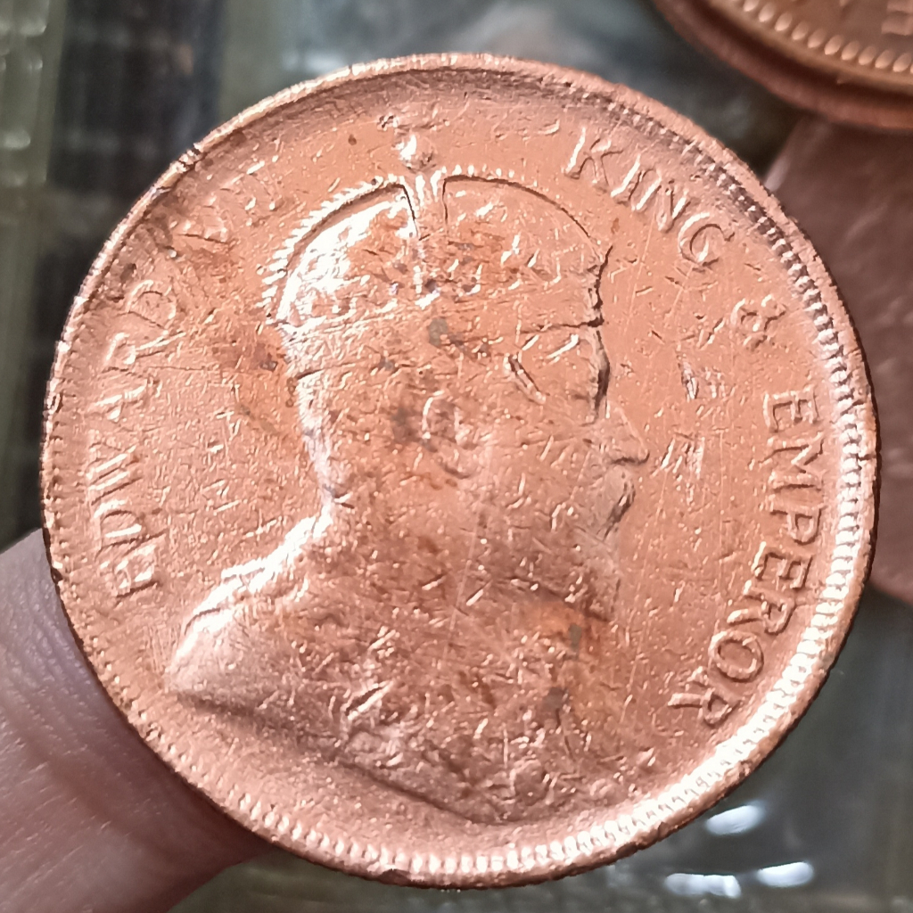 Koin Kuno Straits Settlements (British Malaysia) 1 Cent - Edward VII Tahun 1908 Susuai Foto
