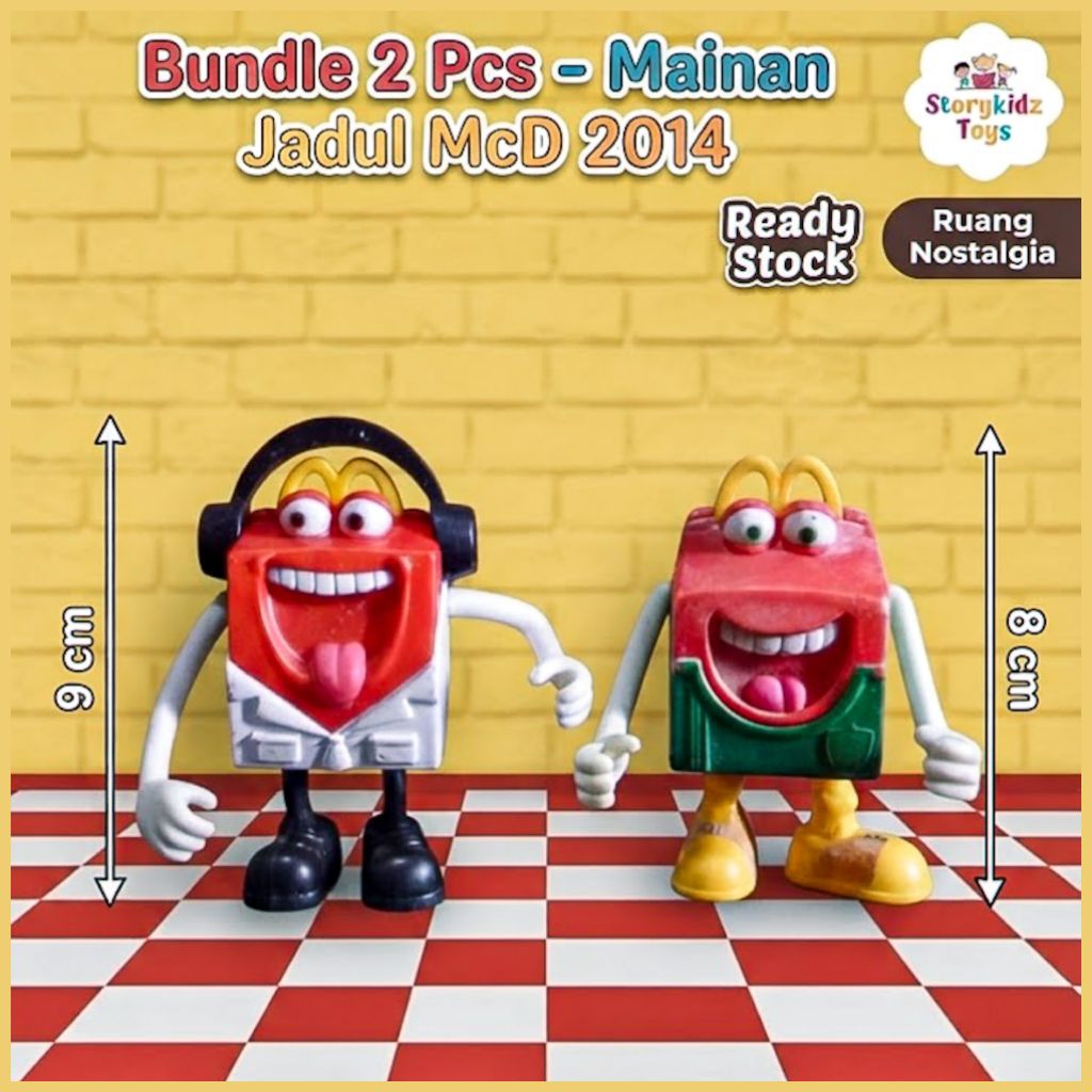 Mainan Jadul McD 2014 Happy Meal Box Karakter McDonalds Vintage Rare Bundle 2 Pcs Koleksi Pajangan K