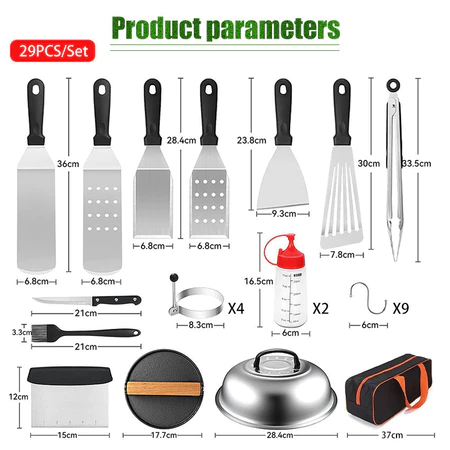 Set Peralatan Panggang BBQ Daging Spatula Grill Set / Alat Grill Bbq Dan Kompor Set