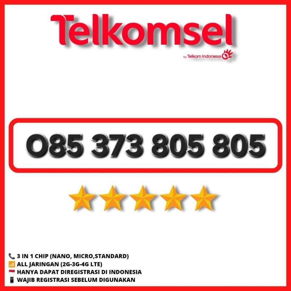 NOMOR CANTIK TELKOMSEL SERI DOUBLE BOS RAPIH - 085x 73 805 805 - 08x3 805 4605 (BOS AGUS)