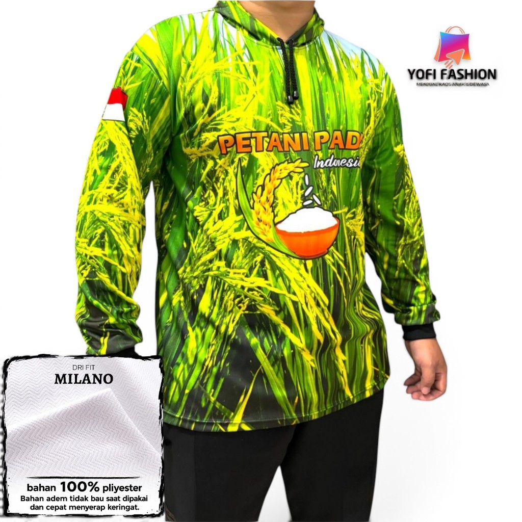 JERSEY PETANI MILENIAL BAJU PADI KAOS PETANI SAWAH LENGAN PANJANG FULL PRINTING Desain Unik Fungsi G