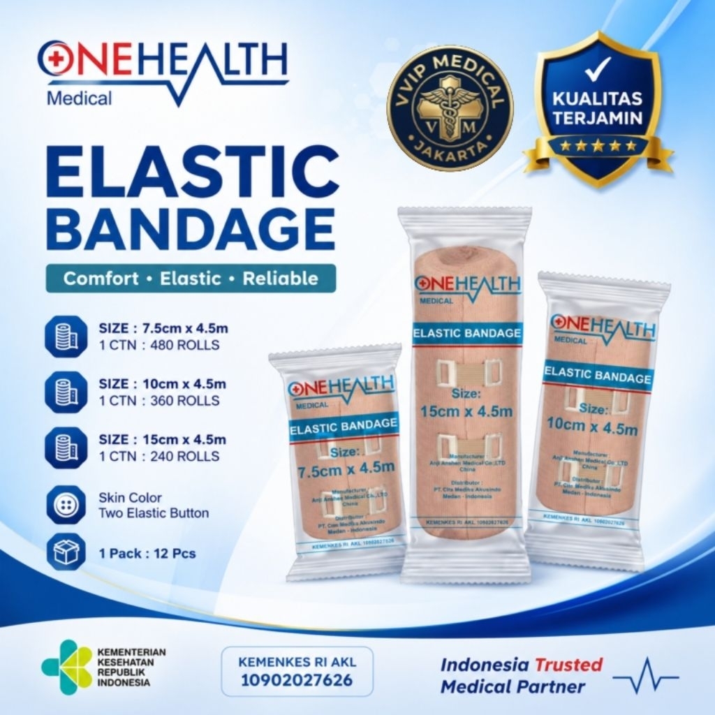 Elastic Bandage / Perban Elastis / Verban Elastis Keseleo Patah Tulang kaki tangan Ukuran 7,5cm/10cm