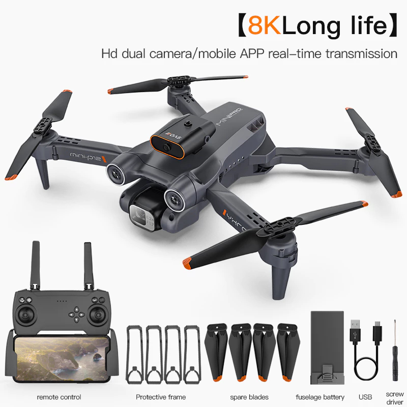 [COD] P12 PRO Drone Obstacle Avoidance + 4K HD Camera wide angle height keep RC drone Drone with Cam