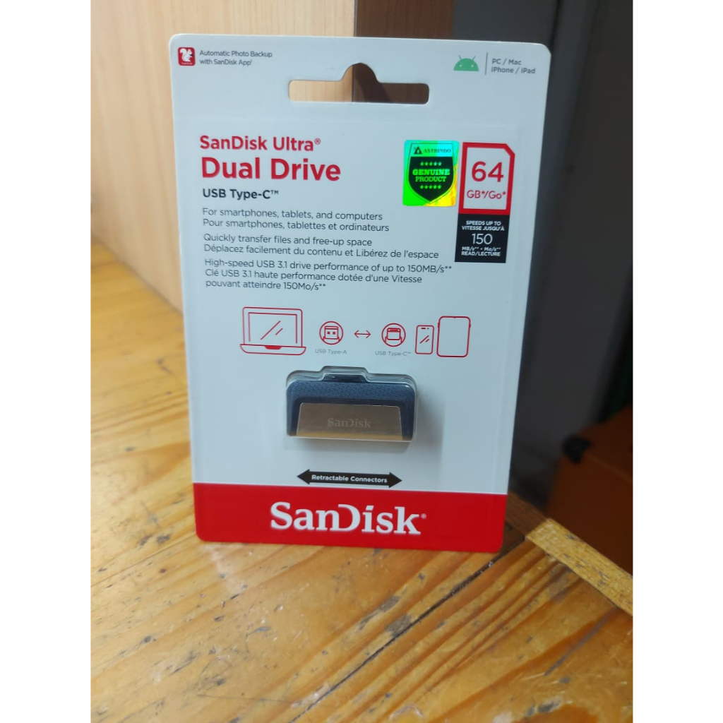 FlashDisk Sandisk Ultra OTG Type-C G4GB - Flash Disk 64 GB USB 3.1