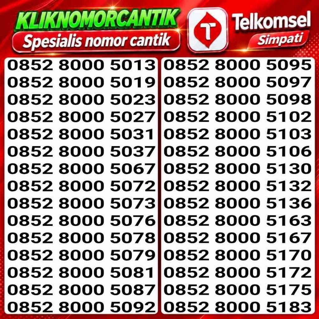 nomor cantik simpati 4G&5G Telkomsel Simpati 8000 A3
