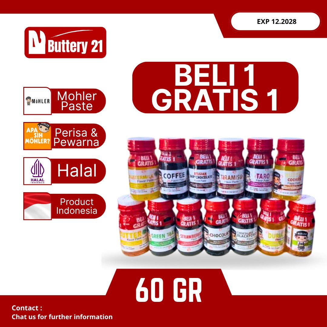 MOHLER PASTE 60 GR/PERASA DAN PEWARNA MOHLER/MOHLER PERISA/MAHLER FLAVOR PASTE