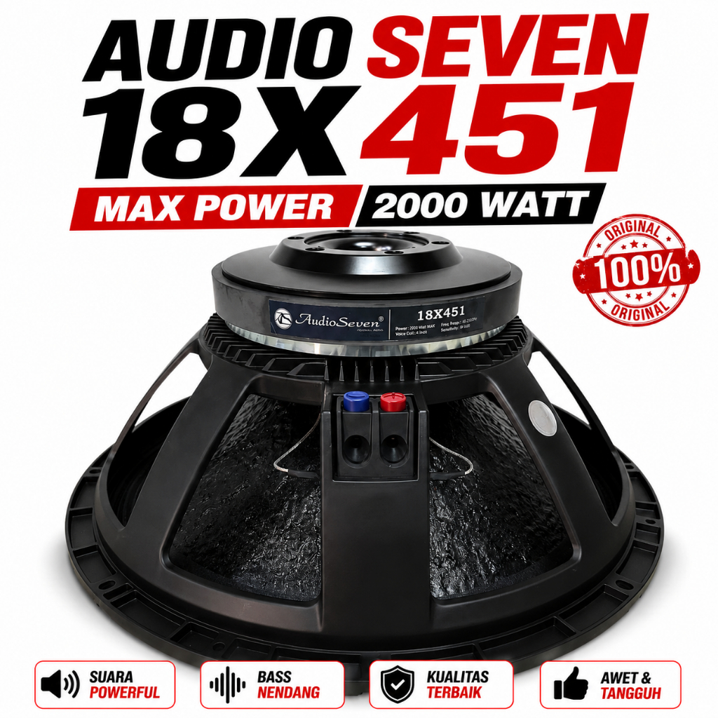 Komponen Speaker 18 Inch AUDIO SEVEN 18X451 | LF18X451 | LF 18X451 Original