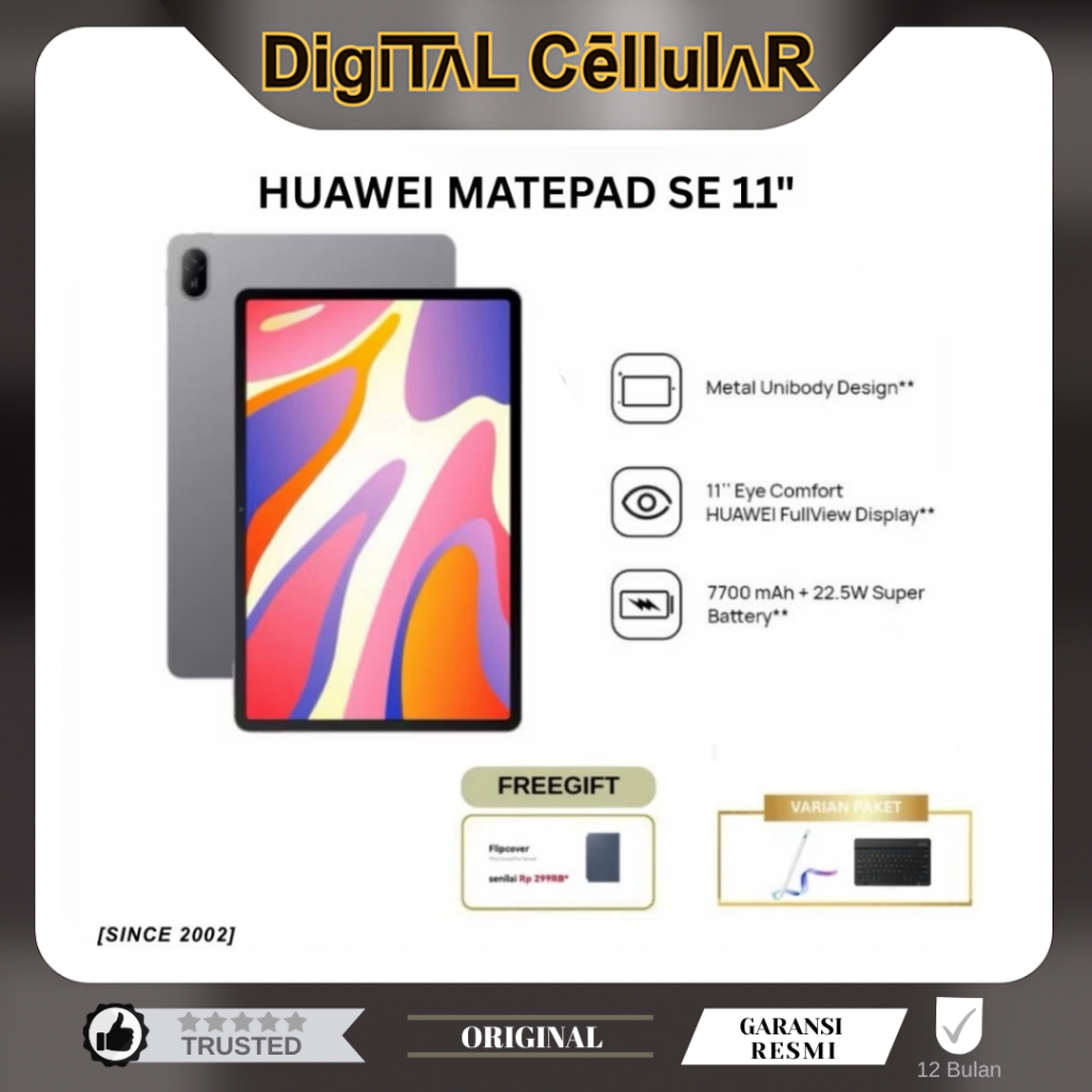 (DCG) FREE COVER HUAWEI MATEPAD SE 11 INCH TABLET 8/128 GB GARANSI RESMI WIFI ONLY