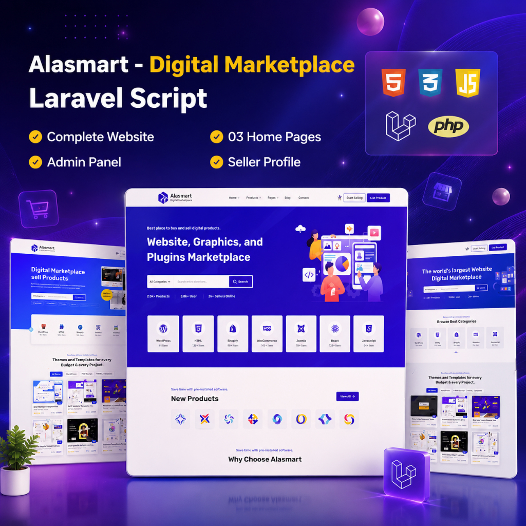 ALASMART Script Template Website Marketplace Source Code Laravel