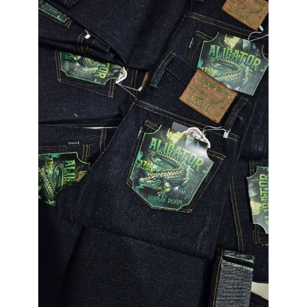 IZHMAN DENIM "ALIGATOR" 17 OZ UNSANFORIZED HAIRY & NEPPY TEXTURE