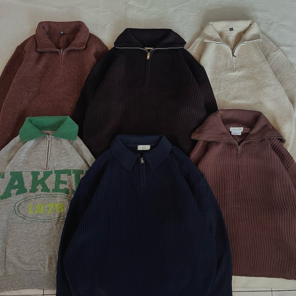 zipper vintage || Halfzipper vintage || halfzip rajut ||halfzip kntwear