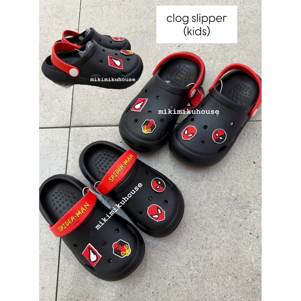 MINISO SPIDERMAN KIDS SANDAL CLOG SLIPPER SPIDER MAN SENDAL ANAK MARVEL SANDAL SPIDEY MINISO MARVEL 