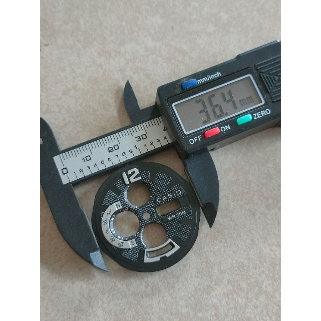 plat arloji casio ukuran 36,4 mm
