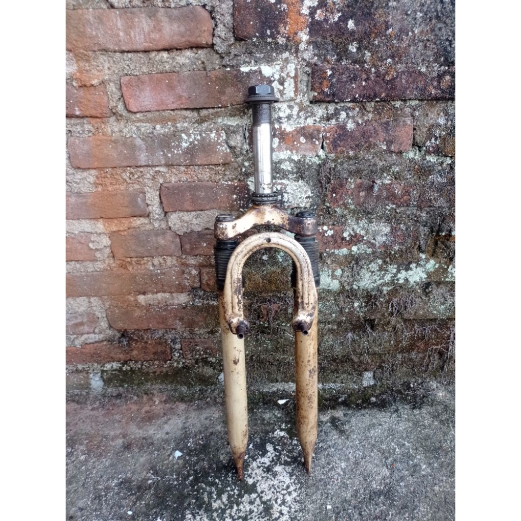 Fork sepeda mtb 26 rigid model sokbreker mati Stertube 14 mm second antiq