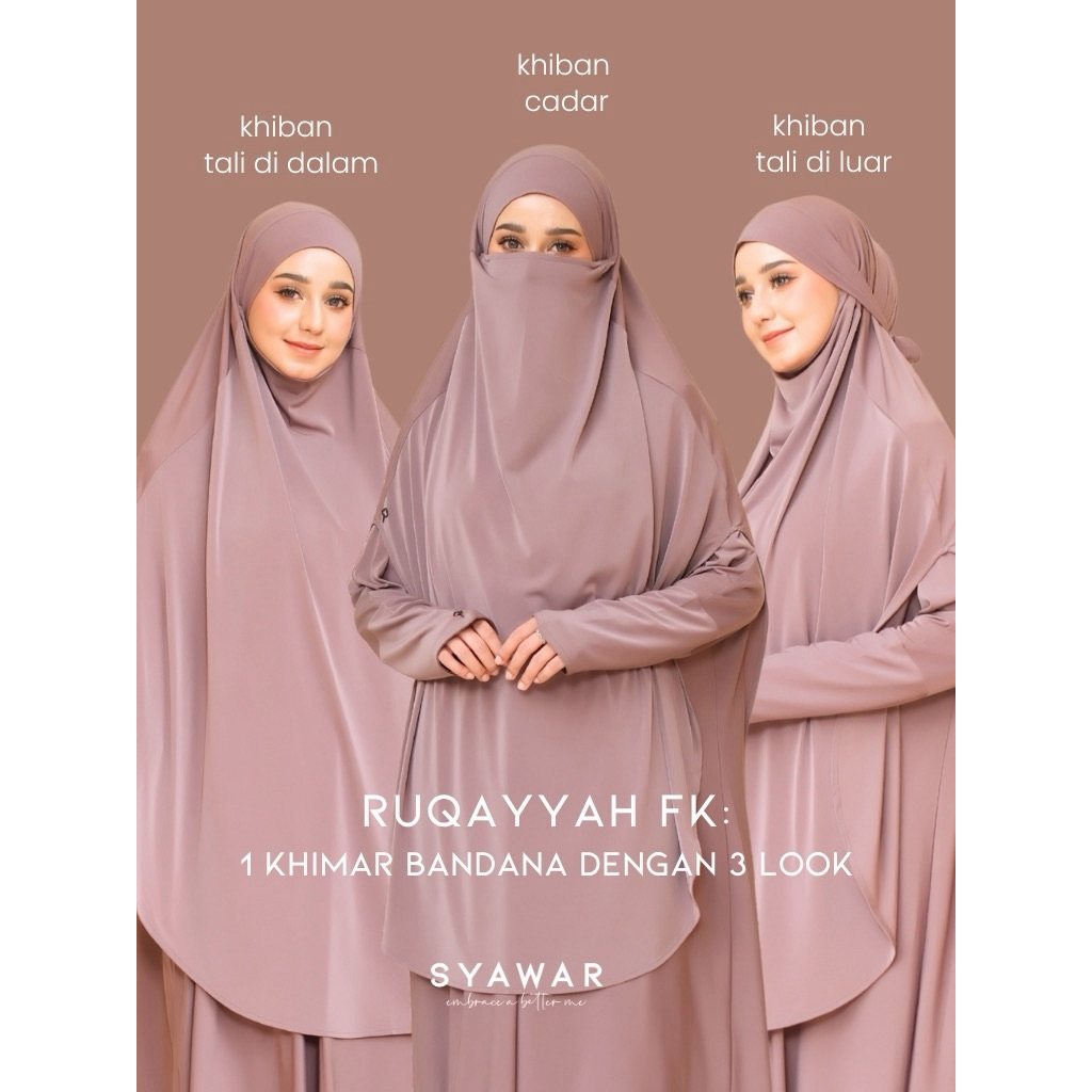 Ruqayyah French Khimar FK Burgundy by Syawar