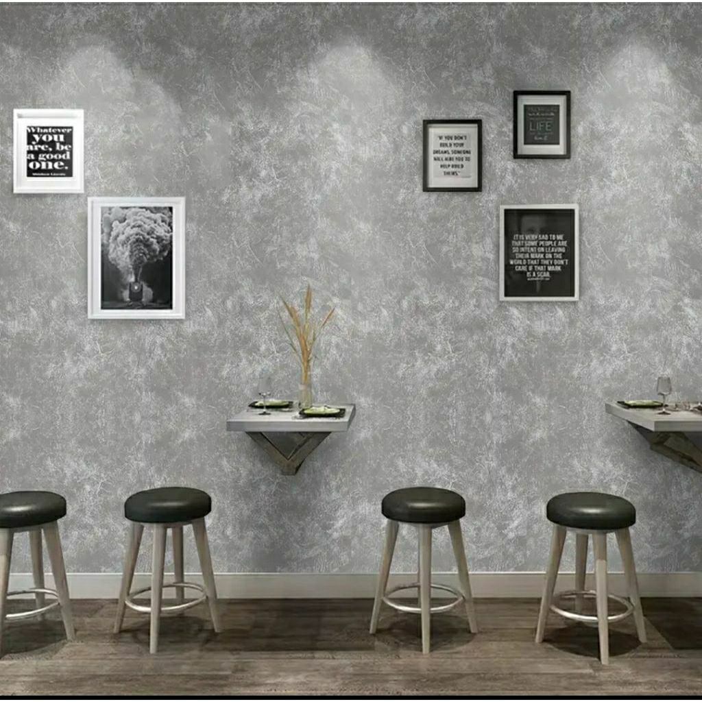 Termurah Wallpaper Batik Bunga Gold Mewah, Walpaper Semen Abu Marmer Abstrak Batu Alam Bambu Polos D