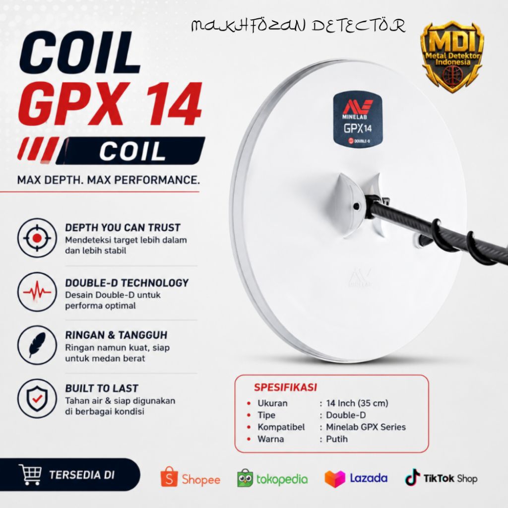 GPX 14 coil untuk Minelab GPX6000