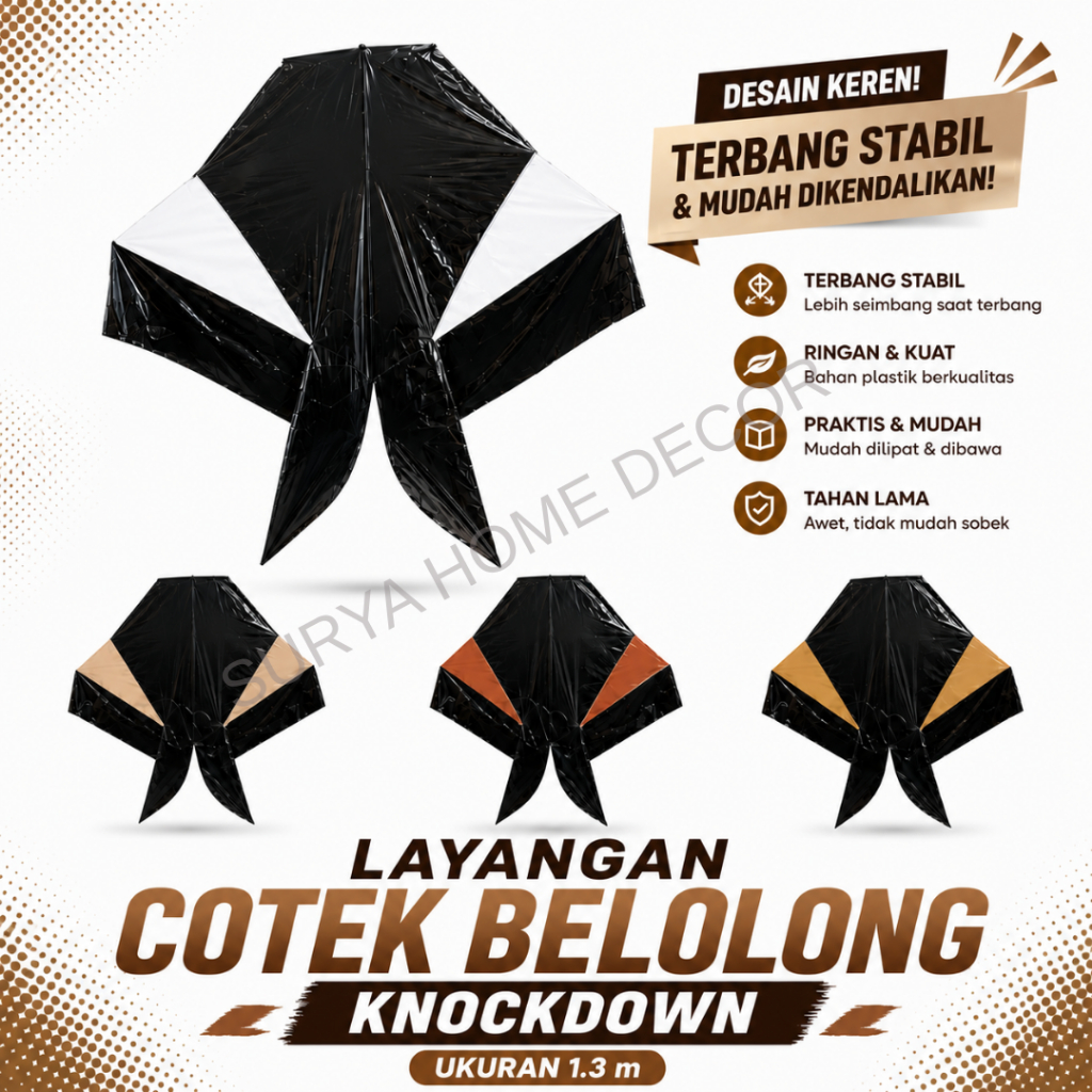 Layangan Cotek Belolong Knockdown - Layangan Cotek - Layangan bebean knockdown - Layangan Bebean Bal