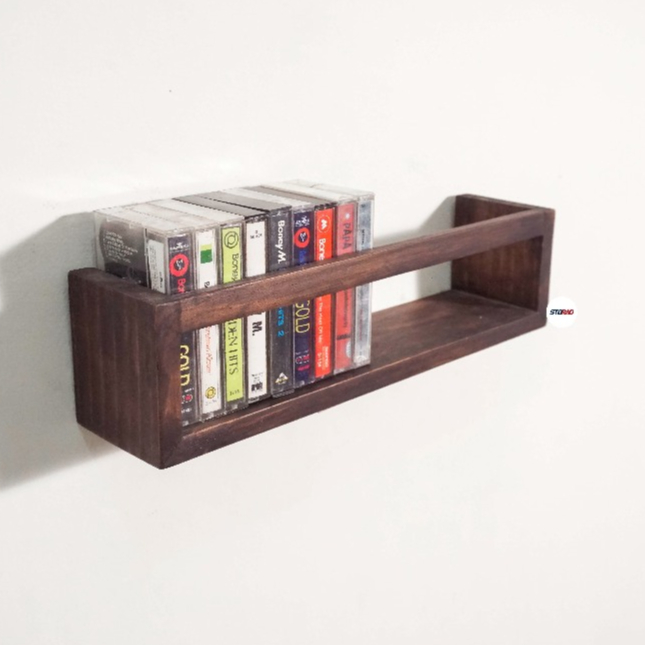 Slot Rak Kaset Pita Cassette Tape Rack Cabinet Storage Shelf