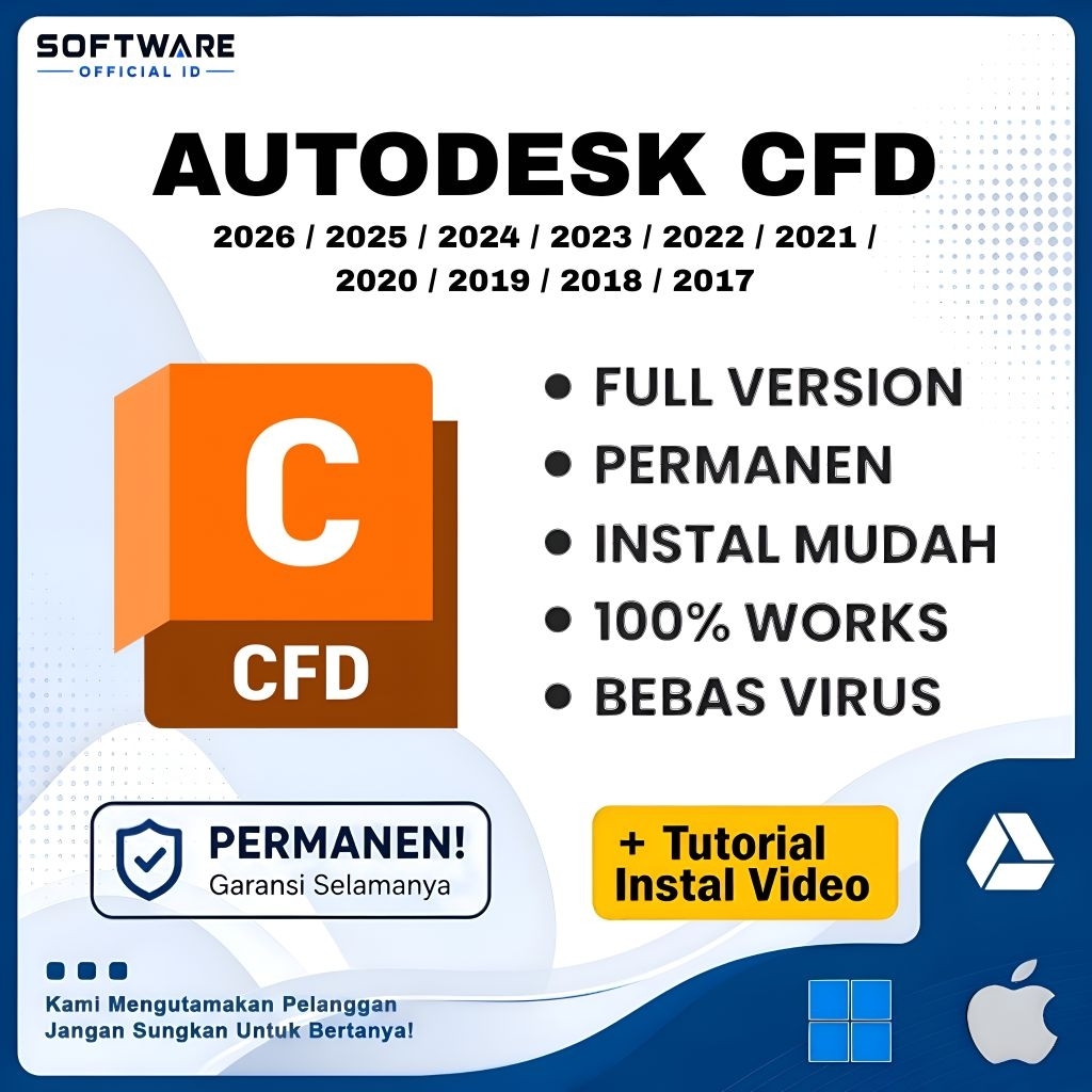 Autodesk CFD 2026 - 2017 Full Version Lifetime Permanen Windows | Tersedia Versi 2026 / 2025 / 2024 