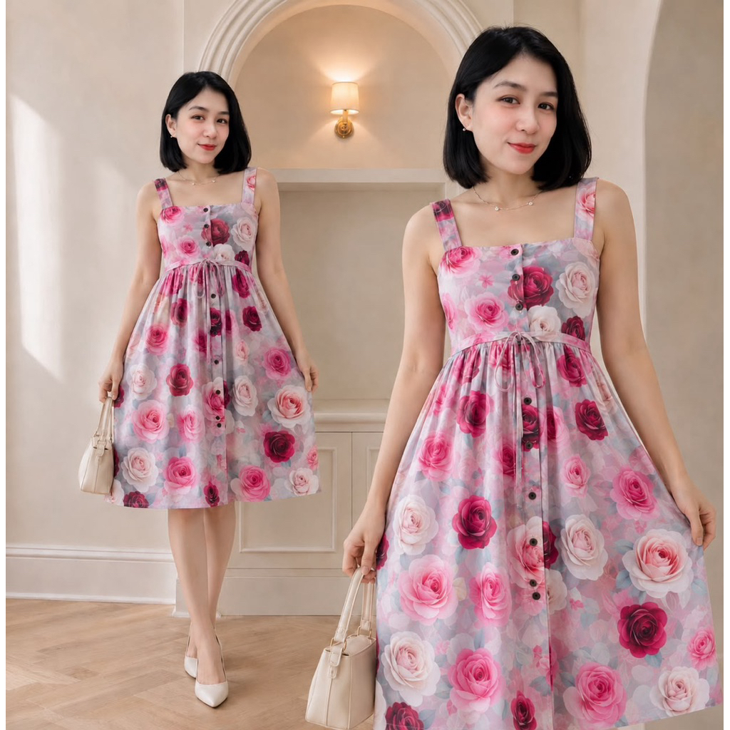 Daster Lobak Bali busui Serut Rayon Premium Motif Kekinian Wanita Dress Pendek Kotak Tidur Busui Pan