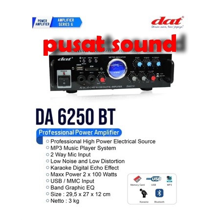 AMPLI DAT DA 6250 PROFESIONAL KARAOKE AMPLIFIER DAT DA6250
