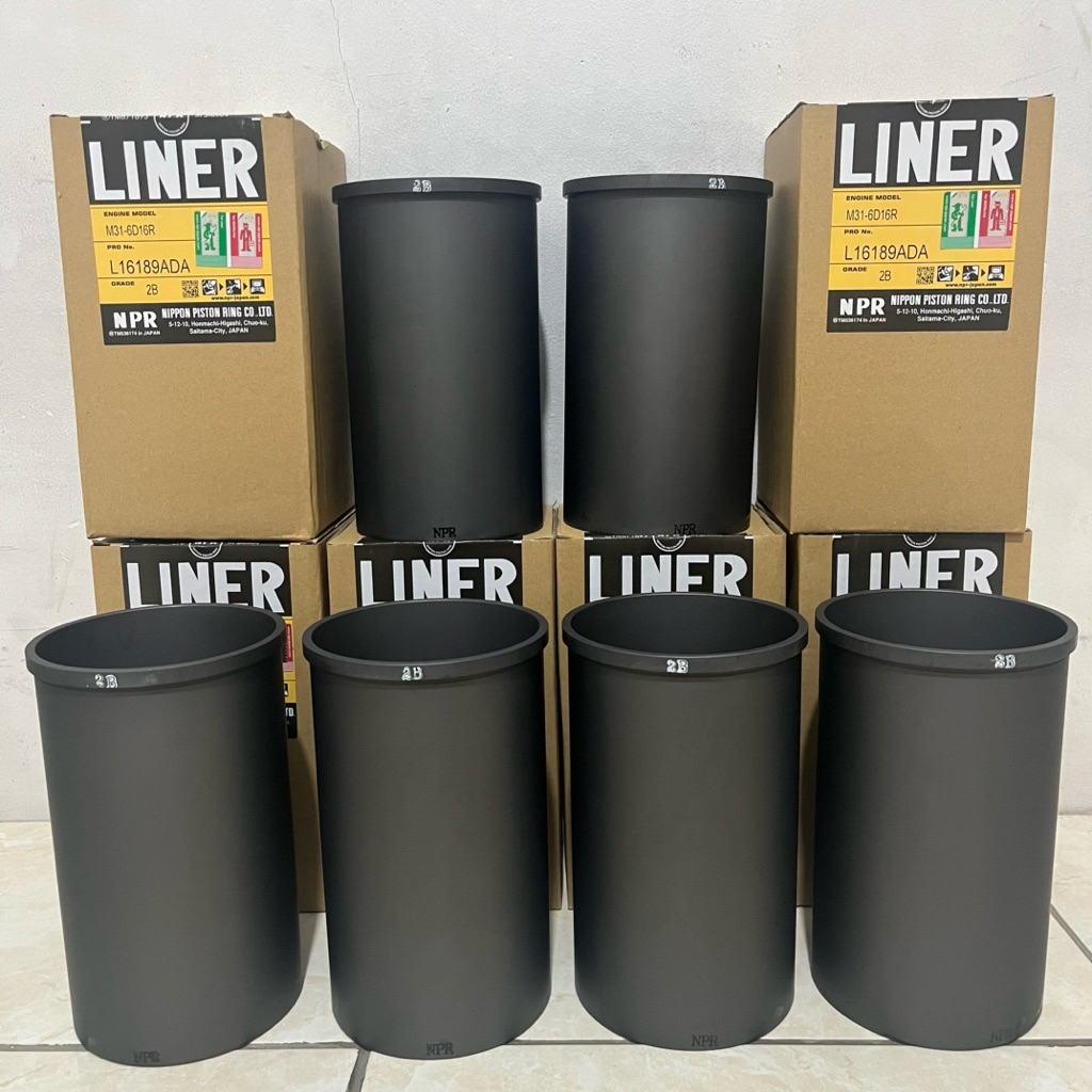 LINER BORING MITSUBISHI NPR JEPANG 6D16 TIPE 2B L16189ADA 1SET TANPA BIBIR