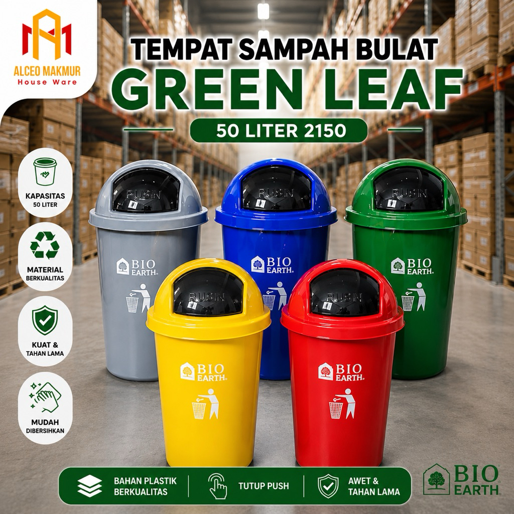 GREEN LEAF - Tempat Sampah 50 liter BIO Dustbin 2150