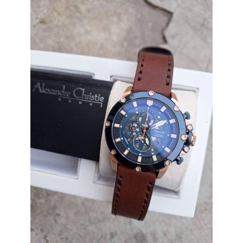 alexandre christie 6564 MC biru rosegold original