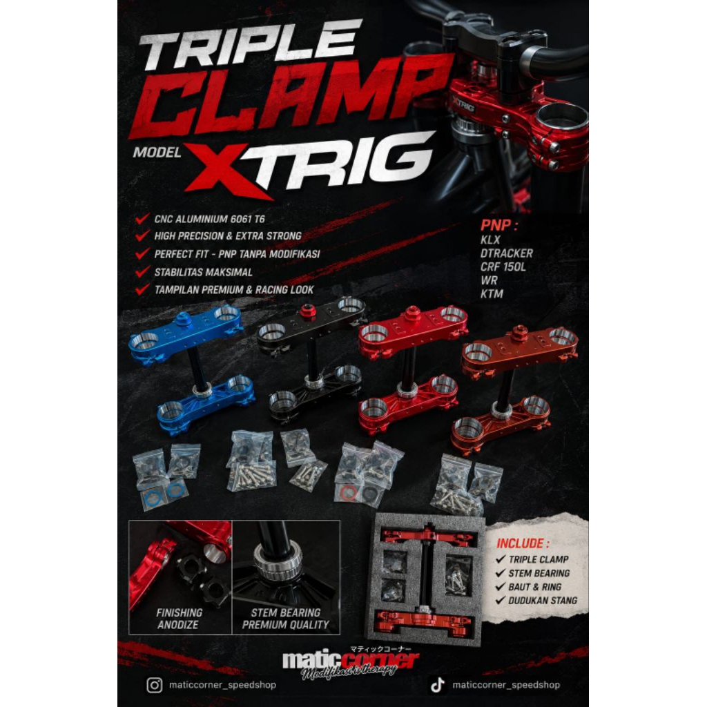 TRIPLECAM SEGITIGA MODEL XSTRIG X-strig V2 PNP KTM KLX CRF WR USD ROCKS USD JETS PRO USD KTM HT
