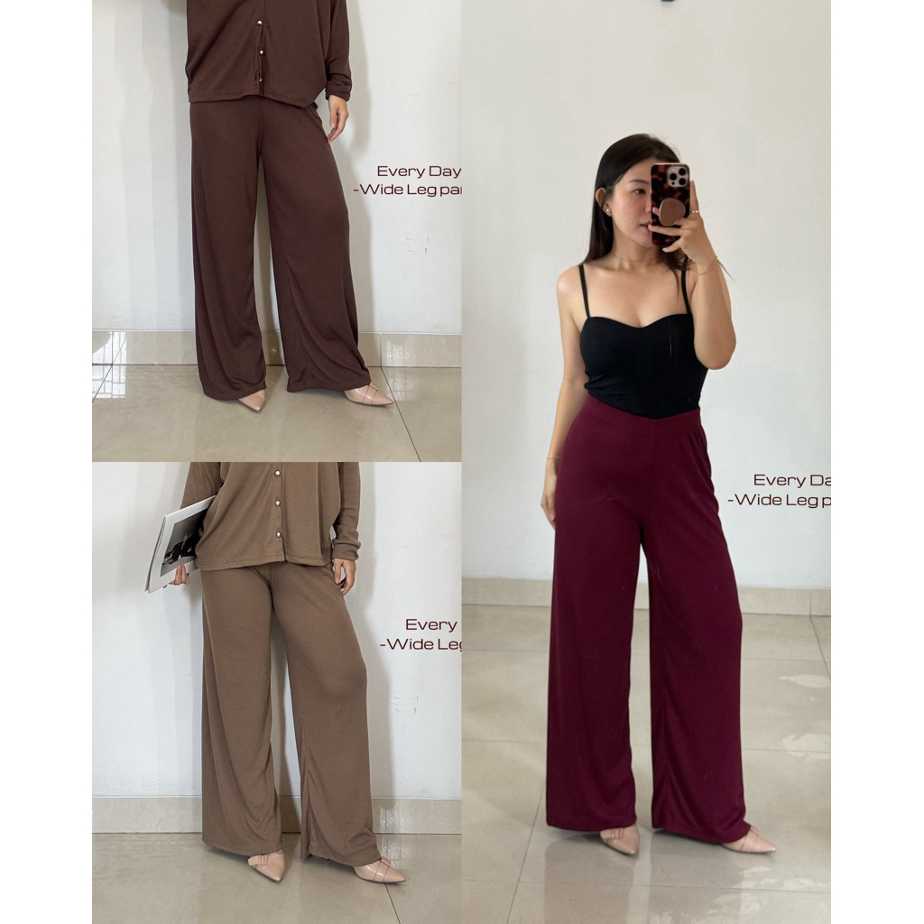 Ailevstudio | everyday Kulot wide leg pants rib knitted JUMBO