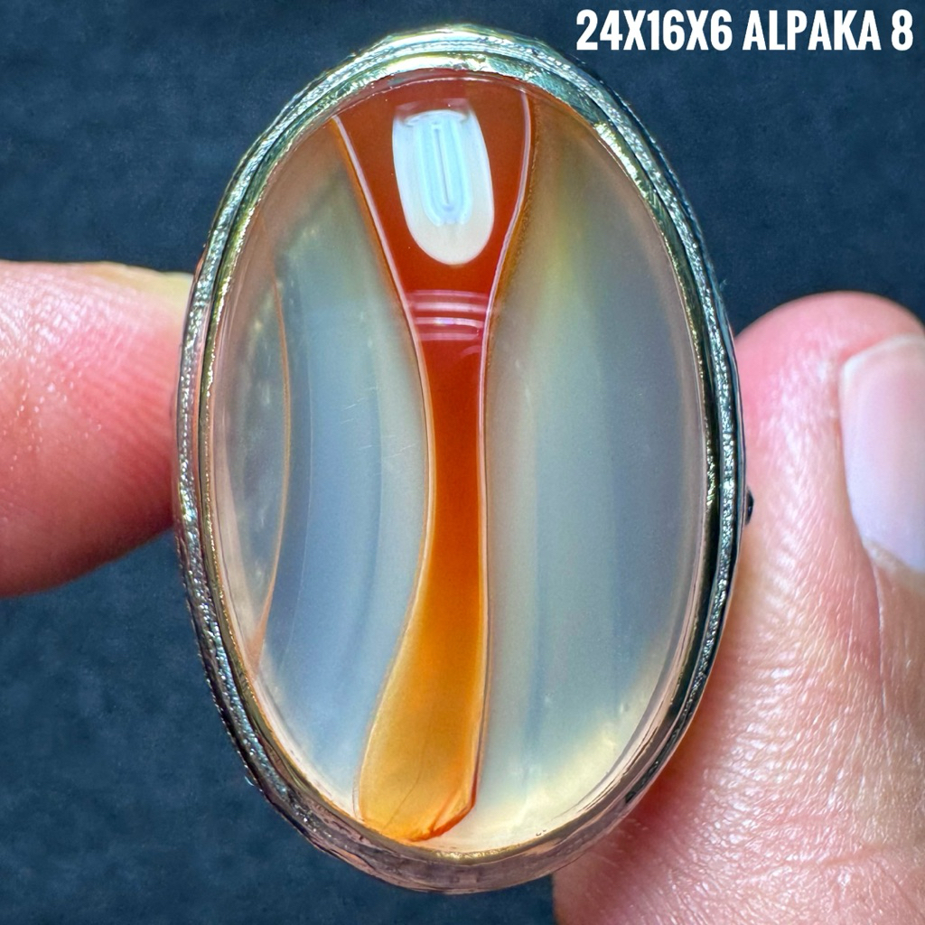 Cincin Batu Akik Natural Lam Alif