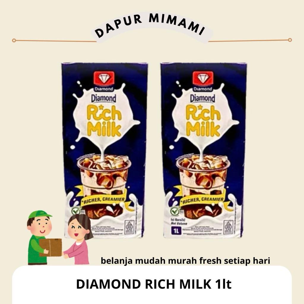 Diamond Rich Milk UHT 1 Liter – Susu UHT Premium Extra Creamy & Gurih