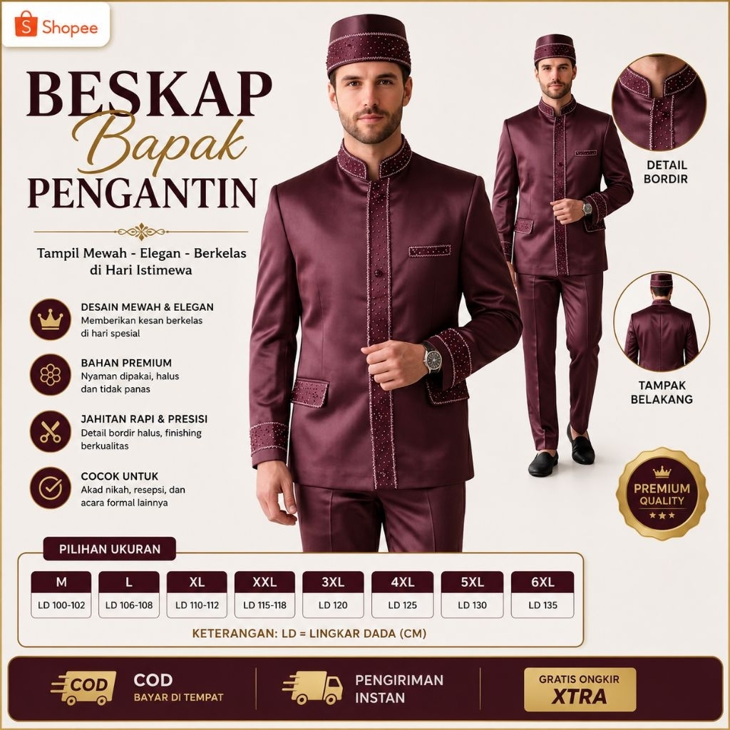 Basofi bapak hajat / Basofi bapak pengantin / Basofi bapak besan / Beskap bapak pengantin / Set Besk