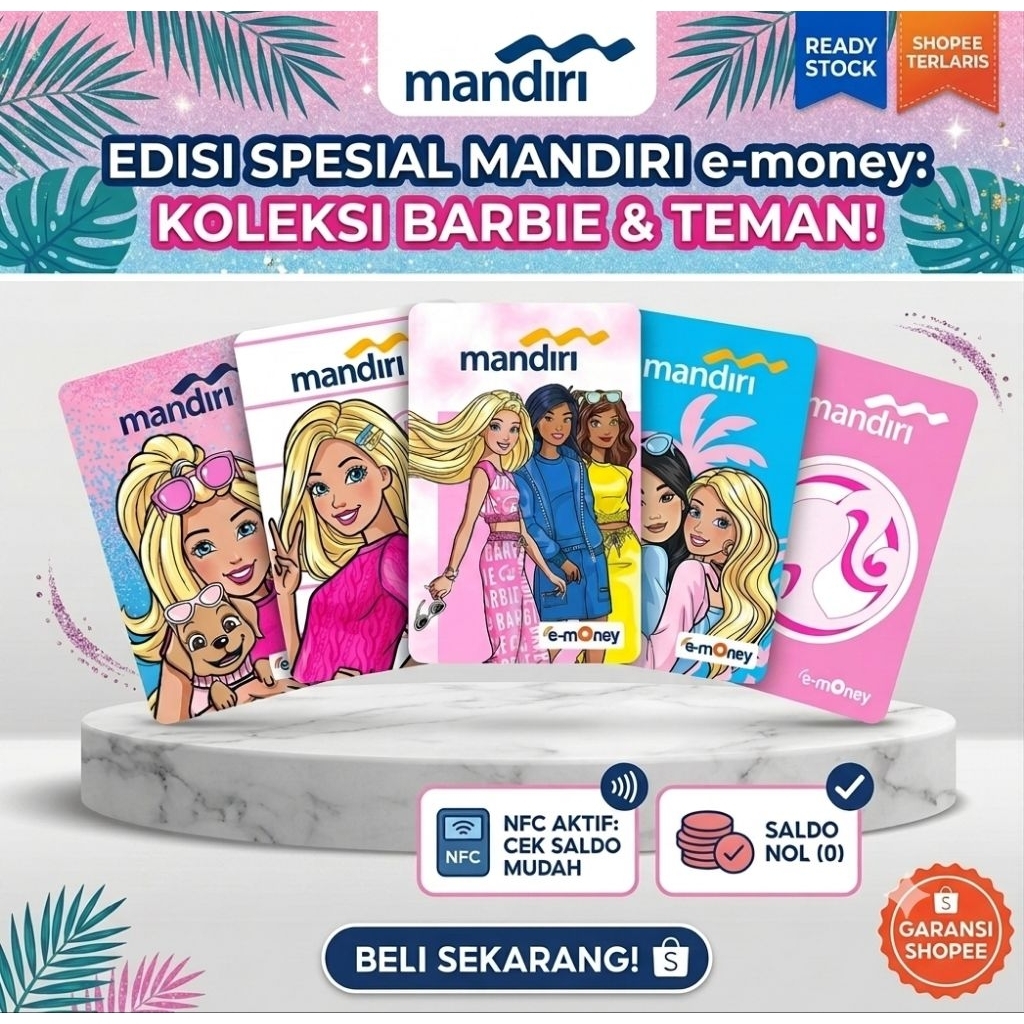 E-money Mandiri Limited Edition Barbie / E-toll Mandiri / E-money Mandiri / E-toll Card / Kart E-mon