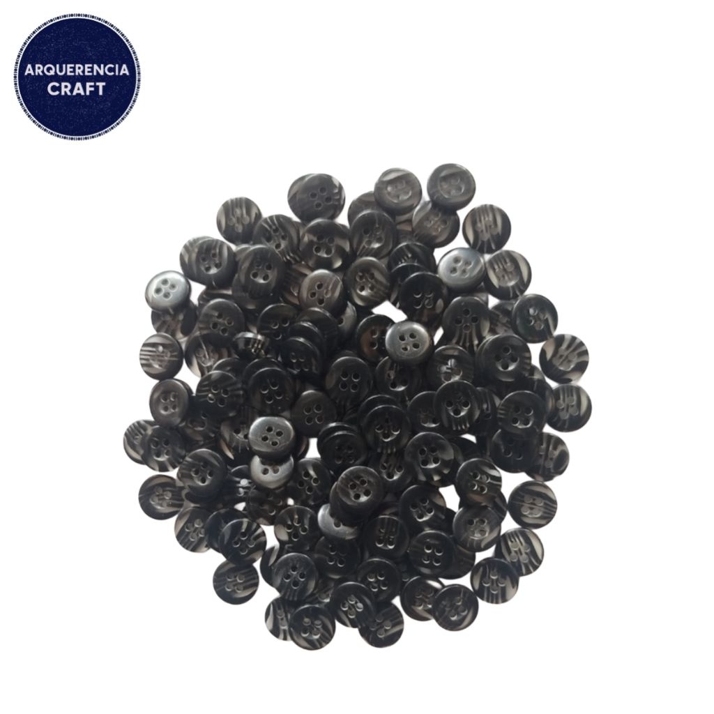 10 Pcs Kancing Hias Plastik Motif Abstrak Hitam | Kancing Kemeja | Kancing Scrapbook DIY