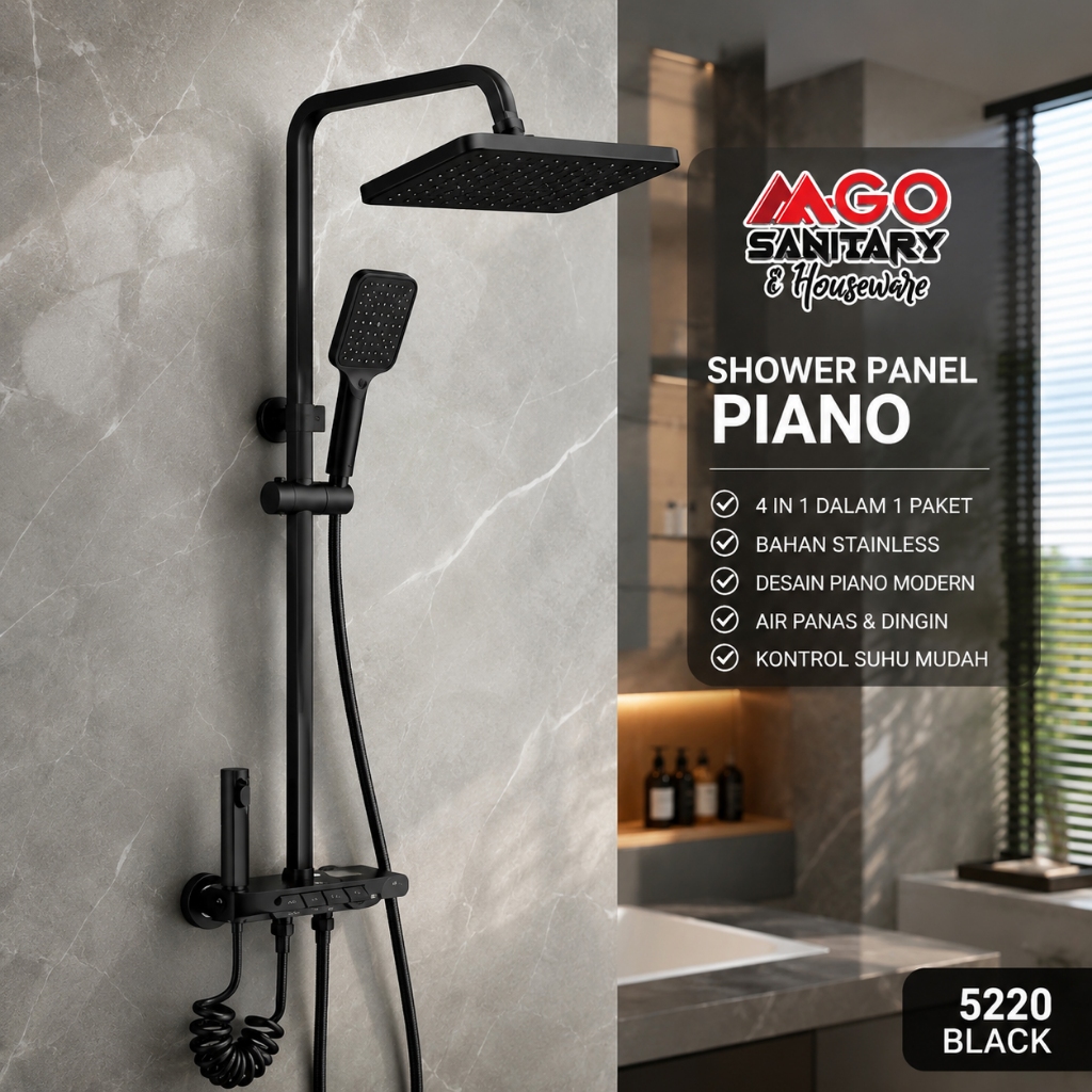 EIXO SHOWER TIANG SET PIANO TERBARU/ SHOWER TIANG PANAS DINGIN