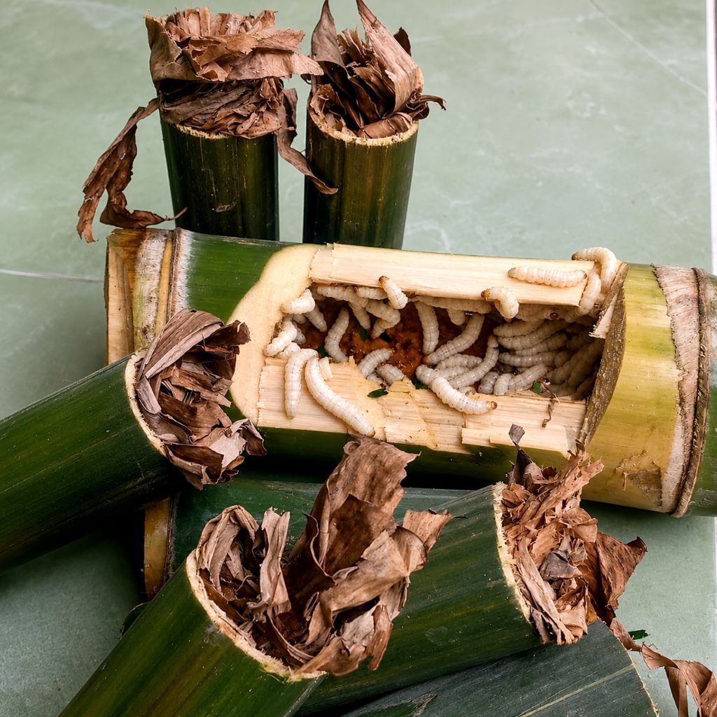 Ulat Bambu hidup 25pc  Untuk Umpan Pancing