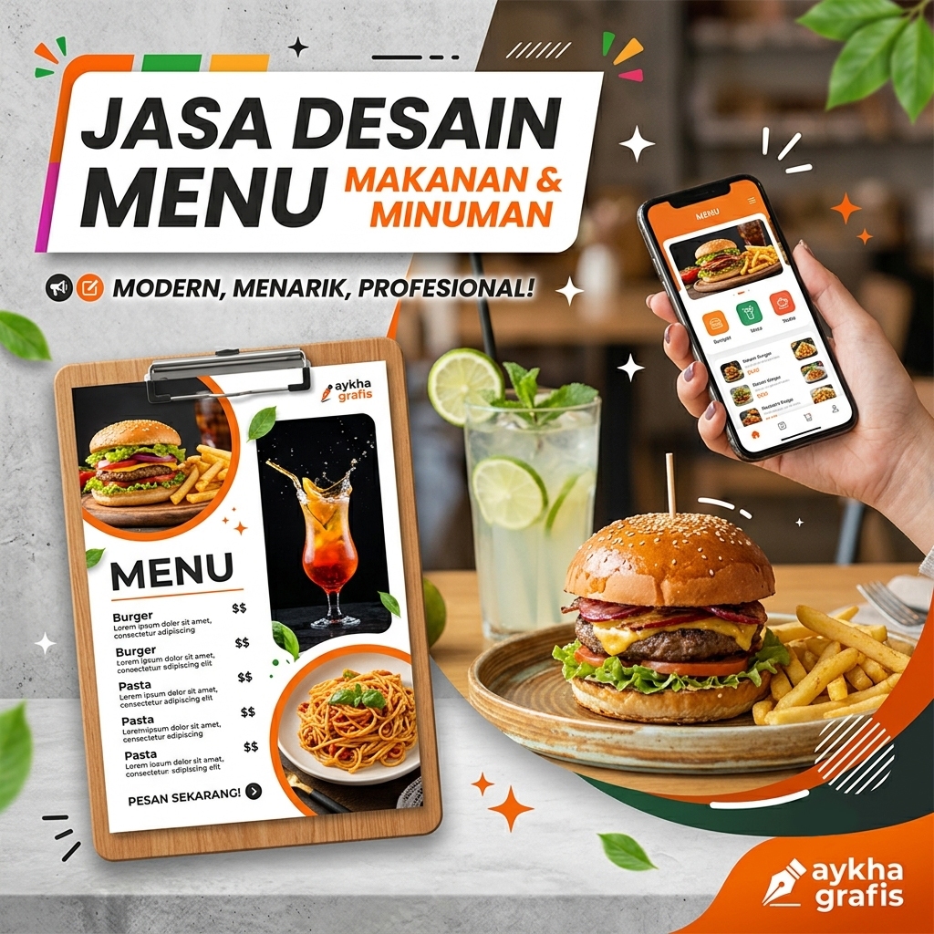 Jasa Desain Menu Makanan dan Minuman Profesional