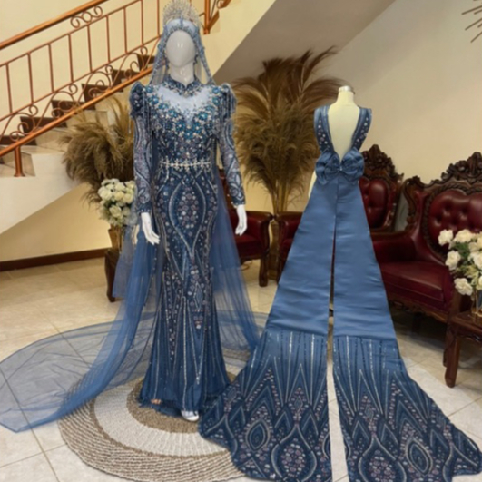 Gaun Pengantin Slim Dress Ekor Chongsam | Gaun Simple Elegan | Baju Pengantin Wedding Dress